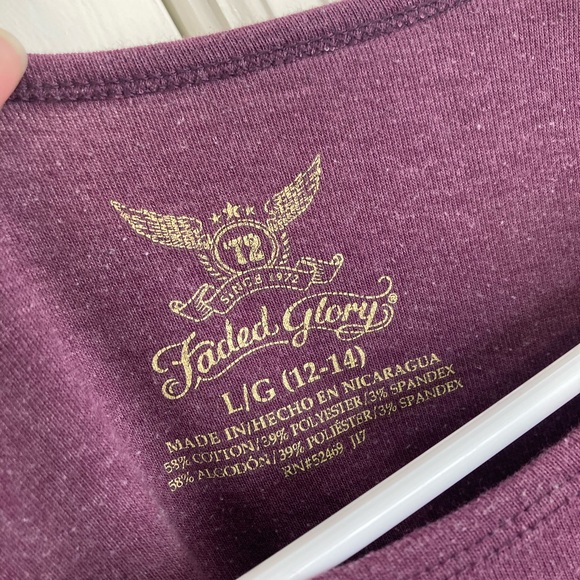 Faded Glory Women's Rich Purple Long Sleeve Tee - Picture 3 of 3